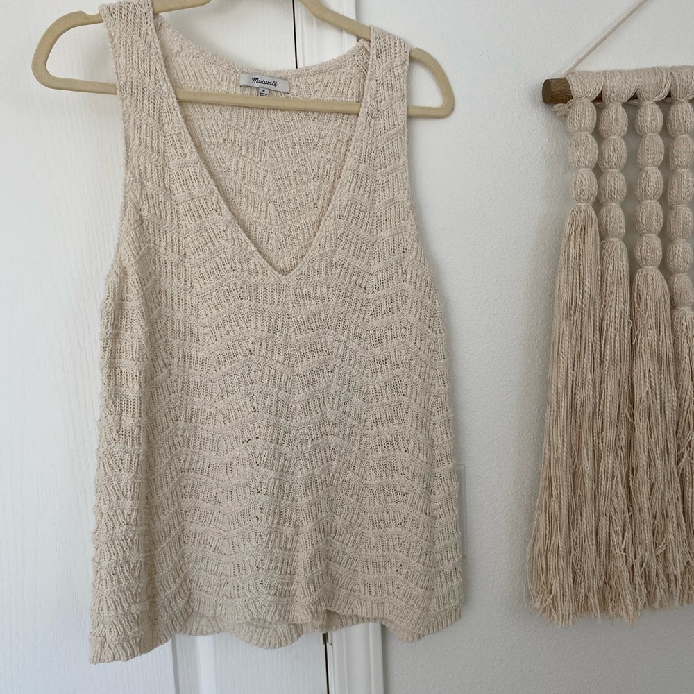 Madewell knit/crochet v neck top